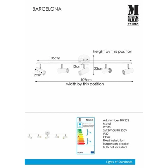 Plafon 5pł BARCELONA 107352 MARKSLOJD